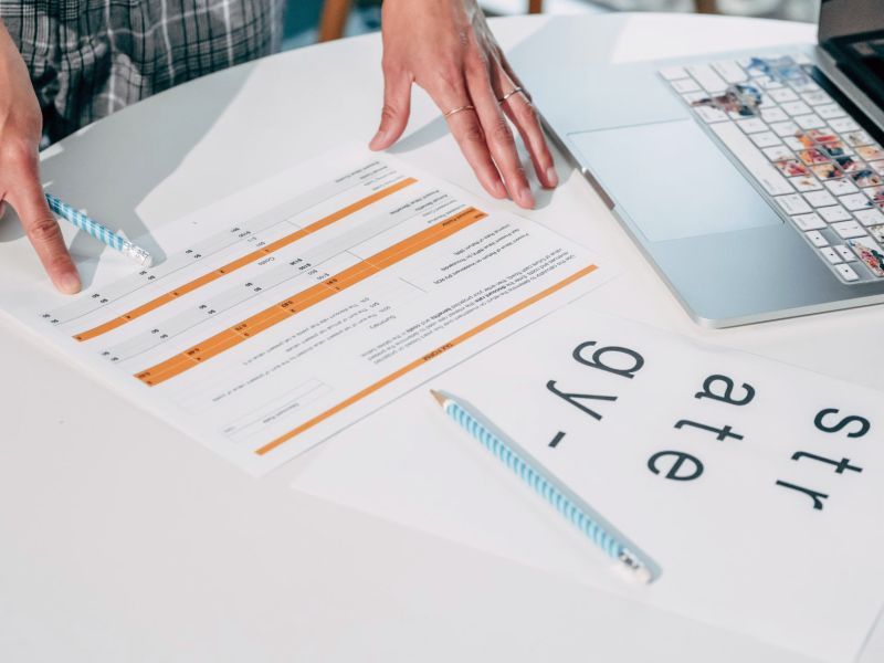 Planning shots on a worksheet